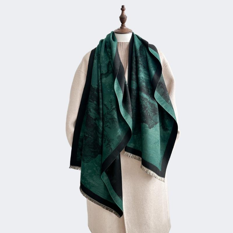 Autumn and winter new retro fashion scarf imitation cashmere warm scarf with shawl