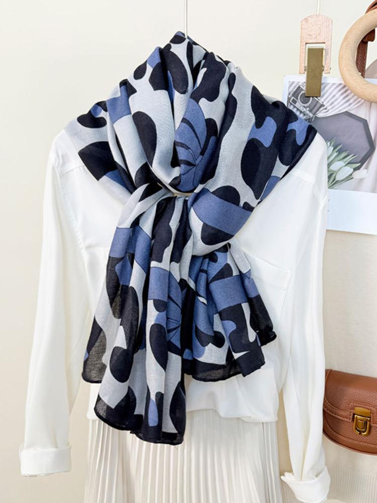 Elegant Women Silk Scarf Beach Wrap Shawl Retro Leopard Print Ladies Sunscreen Bandanas Hijab Mujer Boho Scarve Pareo Casual New