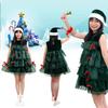 Christmas Skirt Festival Cos Clothing Cake Skirt Sleeveless Xmas Party Cosplay