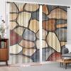Colorful Pebble-Print Curtains Set of 2 – Soft Abstract Stones, Rod Pocket Semi-Sheer Drapes for Kitchen & Living Space