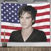Ian Somerhalder American Flag Vampire Diaries Poster Damon Salvatorea Tapestrys Aesthetic Bedroom Decoration Party Banners