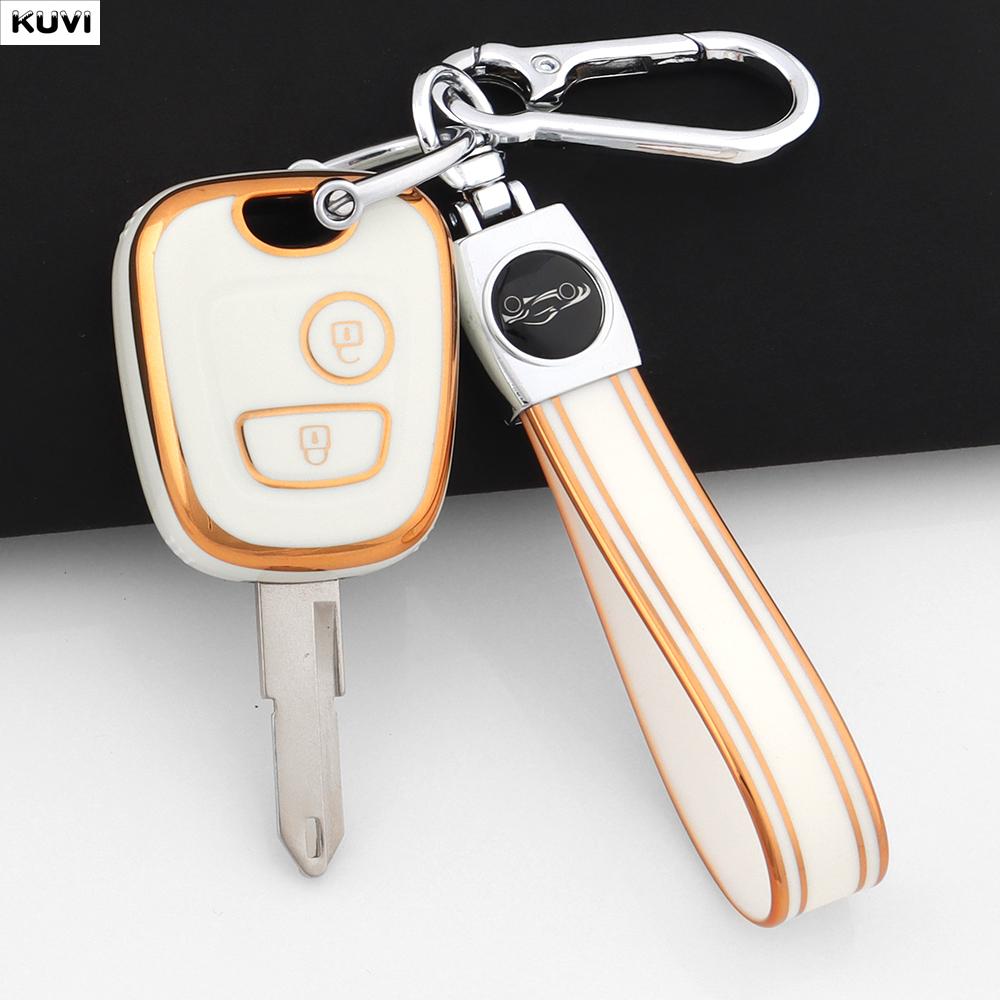 Pink Tpu Car Remote Smart Key Case Cover Shell Fob Keychain For Peugeot 107 206 207 307 For Citroen C1 C2 C3 C4 For Toyota Aygo