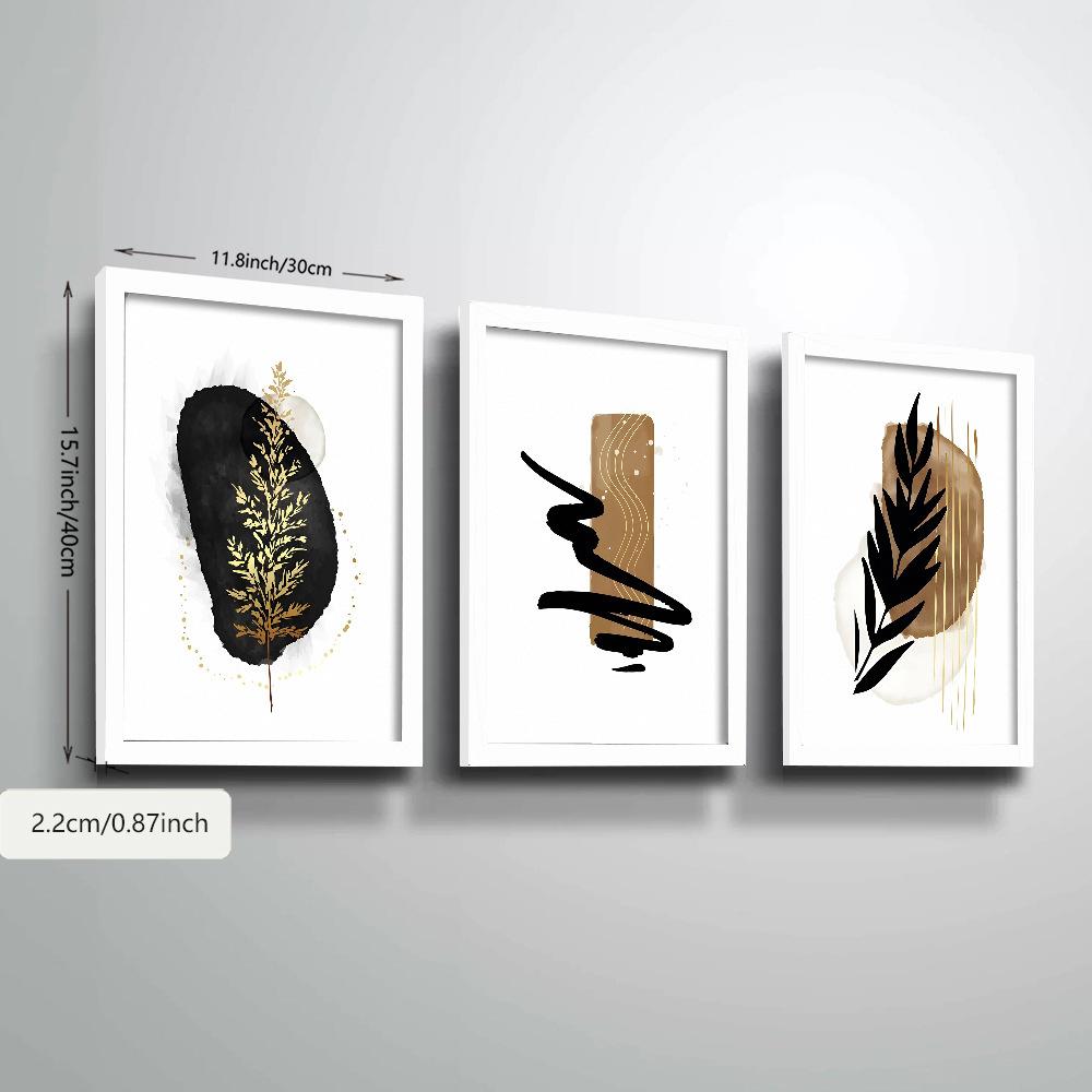 3pcs/set Abstract Plant  Art Oil Painting Canvas with Wood Frame Draw Wall Decor Home Room Decorations
