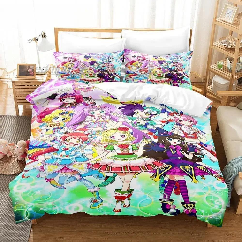 

3D Kawaii Girls Idol Time Pripara Bedding Set Single Twin Full Queen King Size Anime Bed Sheet Set for Adult Kid Bedroom 70x133cm 2pcs