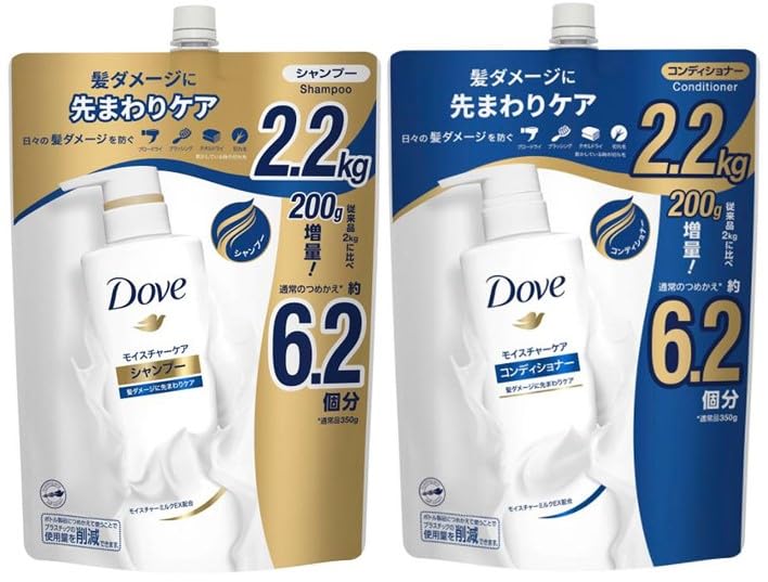 

Набор сменных шампуня и кондиционера Dove Moisture Care, Сверхбольшой, 2200 г x 2 шт.
