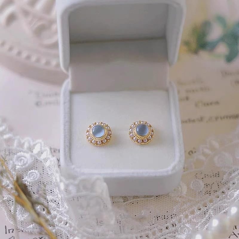 Perlenohrringe Damen Katzenauge Beliebtheit Geburtsstein Mai klein süß Metallallergieverträglich Frau Geburtstag Muttertag Jahrestag Weihnachten