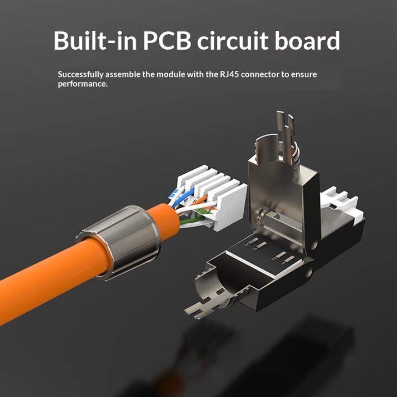 1Pc Cat7 Cat6A Cat8 Rj45 Connector Tool-Free Zinc Alloy Shielded Ethernet Termination Plugs