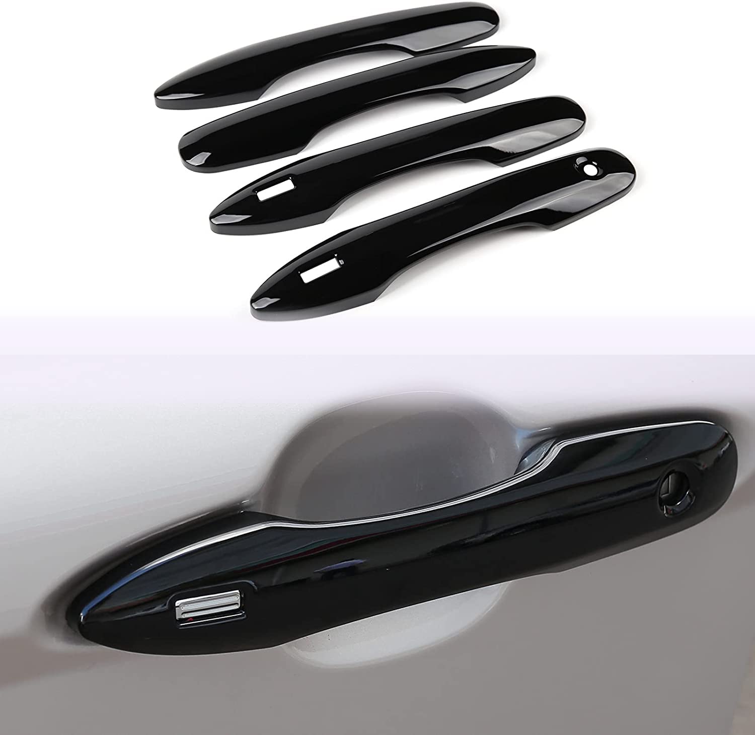 

HyoLebi Door Handle Decorative Covers for Toyota Camry 70 Series Set with Holes (2017.10-2020), Anti-Scratch, 4-Piece (Black) чёрный