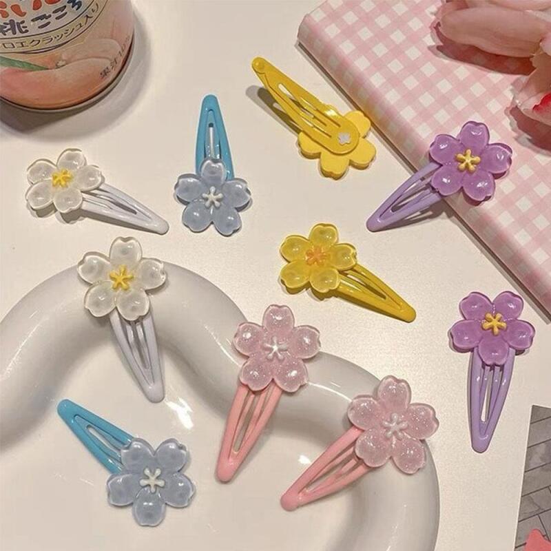 Women s Point Flower Shape Cute Hair Clip A33500_Blue