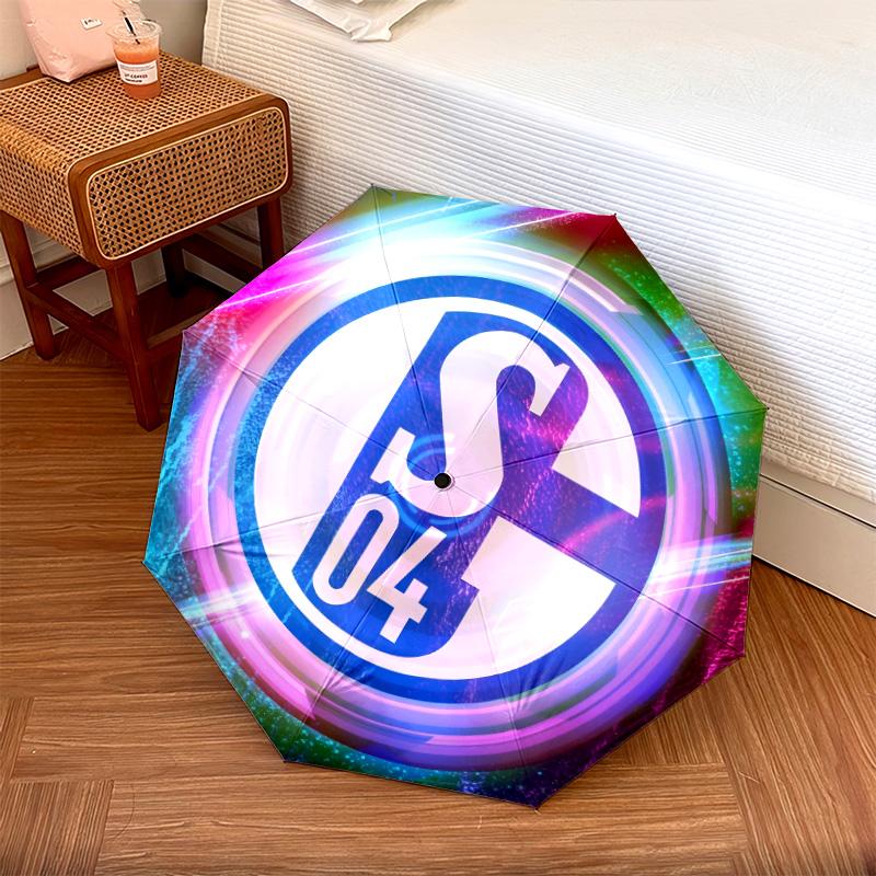 FC Schalke 04 Pattern, Automatic Folding Umbrella, Portable and Foldable Design, 8 Ribs, a Christmas or Birthday Gift.