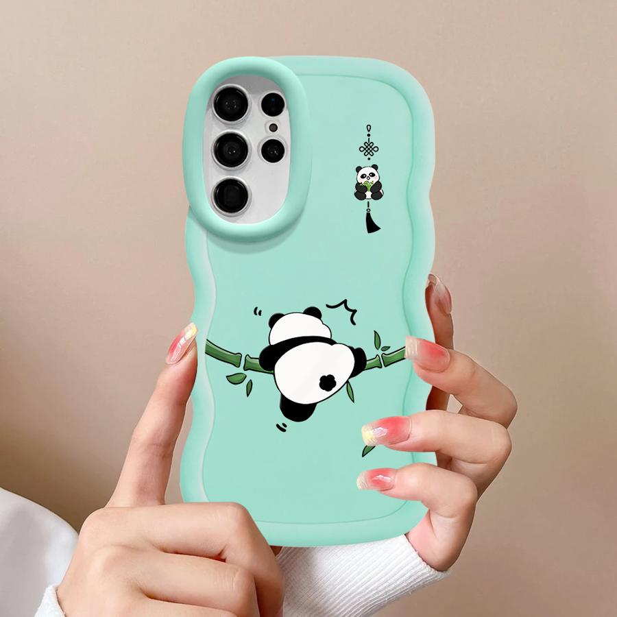 Cartoon Cute Panda Soft Phone Cover Case for Samsung Galaxy S21 S25 A26 S23 Plus S22 Ultra S20 FE A25 S24 A36 A54 A35 A34 A24