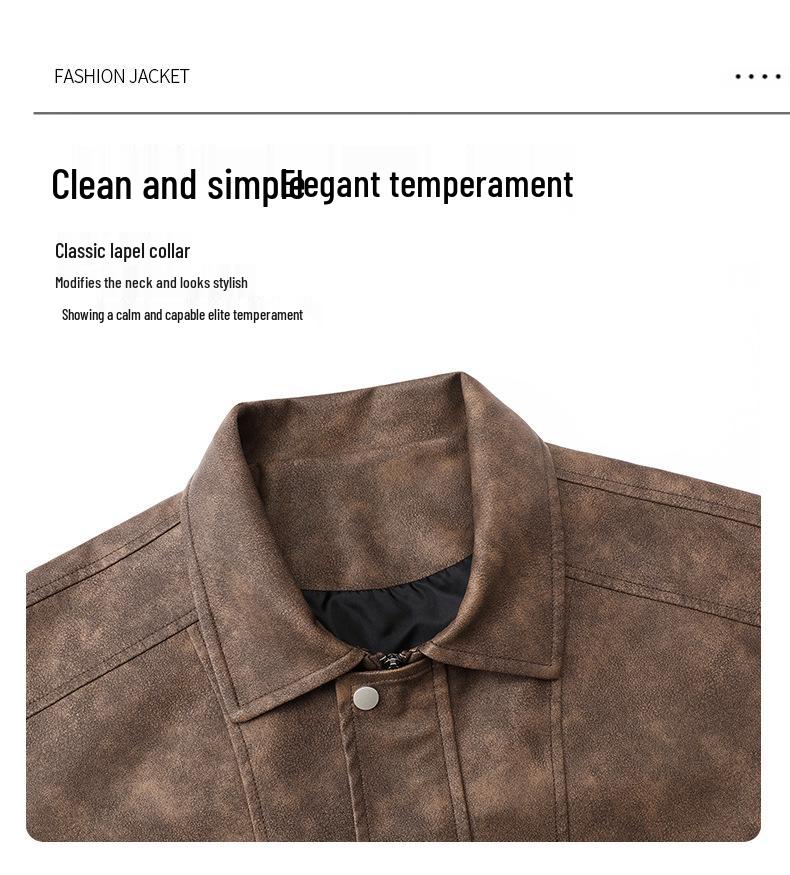 2025 Men's Retro Suede Velvet Jacket - Trendy American Lapel Style for Autumn