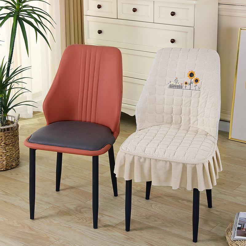 Special-shaped Chair Cover Armrest Stool Cover Nordic Fabric Elastic Curved One-piece Home Dining Table Seat Cover