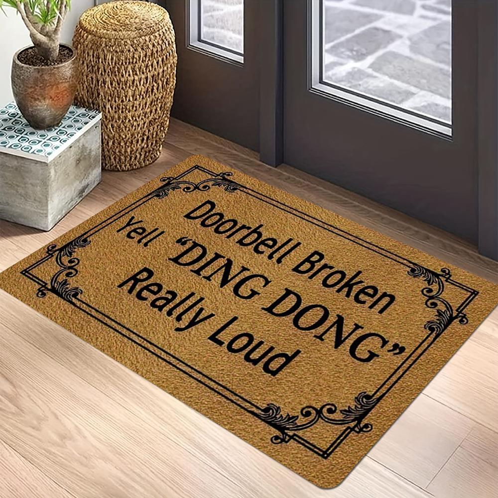 Warm Home Entryway Carpet Mat - Text Decor Vintage Minimalist Humorous Welcome Theme Door Mat Decorative Home Decoration Rug