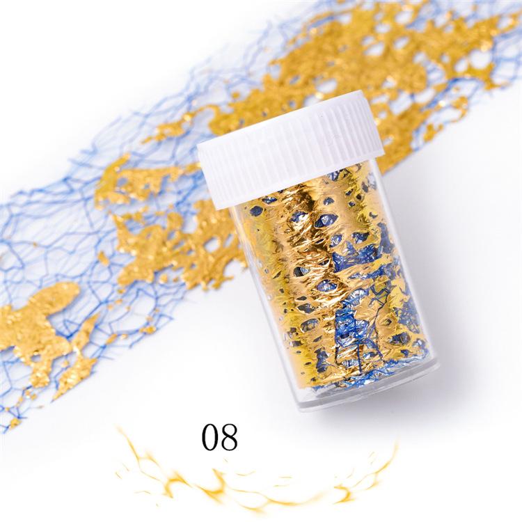 1 Stück 3D Netz Nageltattoo Gold Silber Netzlinienband auf Nägeln Holo Klebe Seidenfolie Nagelkunst Dekorationen Nagellack Aufkleber 4*50cm