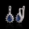 Simple design 925 sterling silver earrings 3.52ct natural kyanite pear 6*8mm gesmtones fine jewelry for women Banquet Party wear