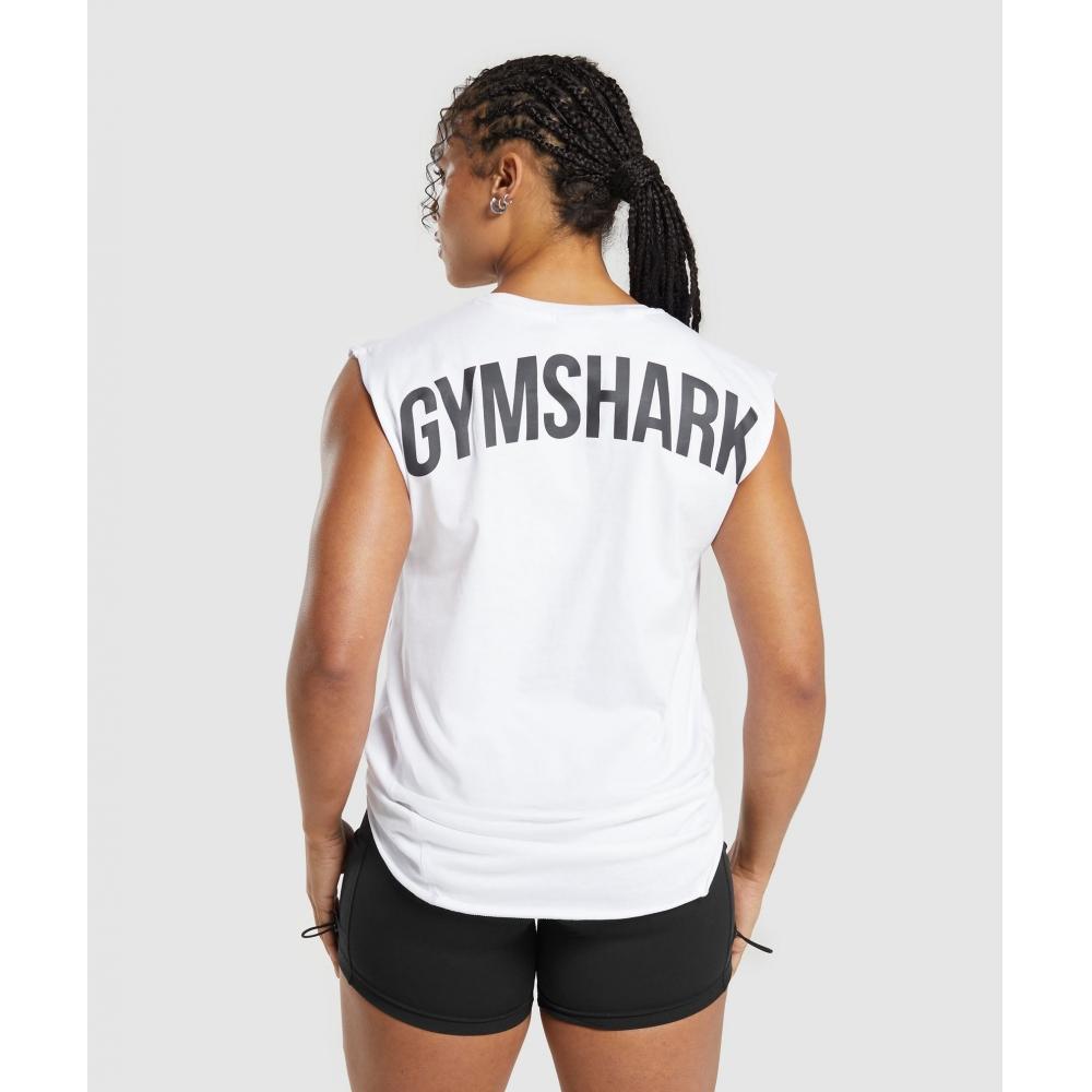 

Gymshark Power Tank White B8a5o Wb57 XXS