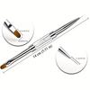 1pc Rhinestone Handle Nail Brush, 2-in-1 Stainless Steel Gel Brush for Builder, Color Mixing & Nail Art