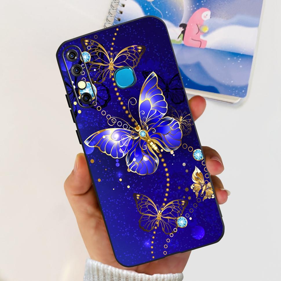 For Infinix Hot 8 2019 Case Cute Panda Butterfly Soft TPU Phone Case For Infinix Hot 8 Hot8 Back Cover X650C X650B Coque Bumper