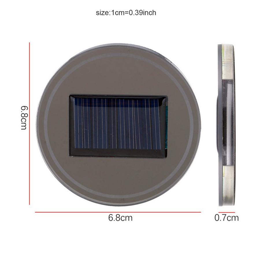 Çift 68mm Yuvarlak Solar+USB Şarjlı Araba Bardak Tutucu Alt 7 Renk RGB LED Işıklar