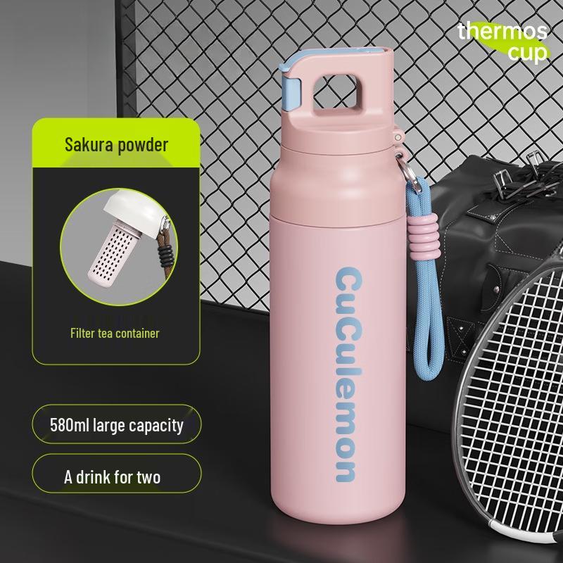 OLOEY 580ml Dual-Lid Portable Insulated Water Bottle
