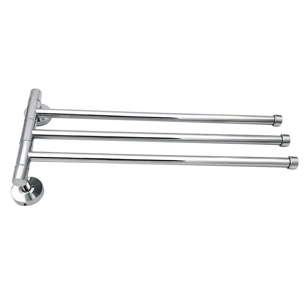 Stainless Steel Towel Rack Lightweight Towel Hanging Rod Rotation Activity Dishcloth Hanger Saving Space for Bathroom Kitchen