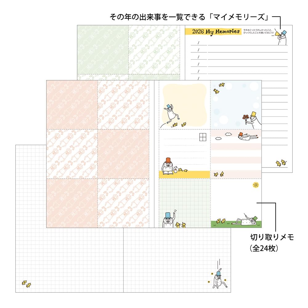 Midori Pocket Diary, 2026 A6 Monthly, Limited Edition, with Bookmark, Old Man Design, 22370006 (Starts January 2026)