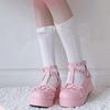 Zapatos Lolita Zapatos Kawaii Loli Diabólica Estilo Murciélago Pequeño Lazo Demonio Gótico Oscuro Punk Plataforma Cosplay Lolishoes Tacón Alto