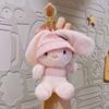 Kawaii Keychain Doll Cartoon Long Eared Rabbit Pendant Rabbit Plush Pendant  Personal Collection
