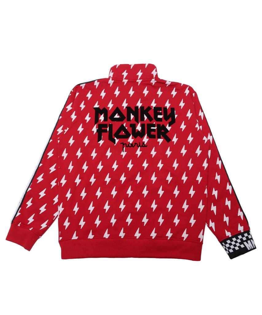 Monkey Flower Unisex Lightning Pattern Track Zip-Up / Ms2Wtc03U Red