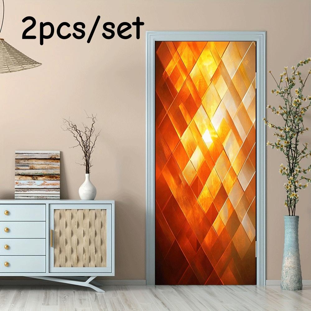 

2pcs diamond shaped wall stickers, reflecting a warm amber luster through geometric cutting, can easily transform the background (as the picture,38.5x200cmx2)