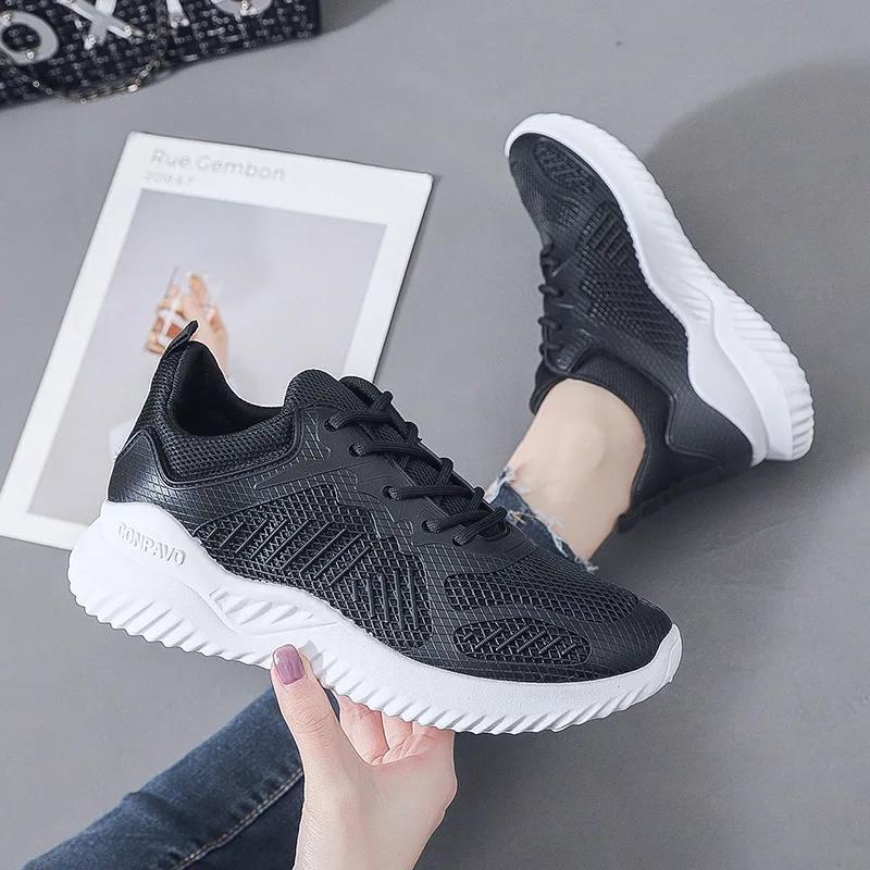 Women's Running Shoes Wild Breathable and Lightweight Single Net Shoes Women Fashion Trend Student Sneaker White Casual Shoes