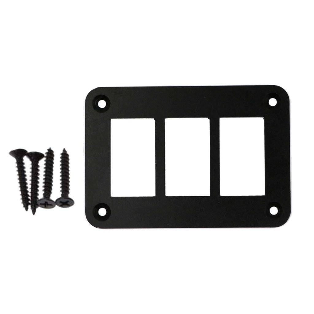 Waterproof Rocker Switch Housing Panel Black Aluminum Bracket for Auto Marine Yacht RV SUV Truck
