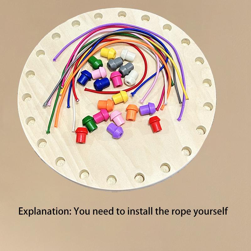 Holzseil-Bruchspiel, Strategisches Puzzlespielzeug, Logik- und Problemlösungs-Herausforderung mit gemischtfarbigen Seilen, Lustiges Desktop-Spiel