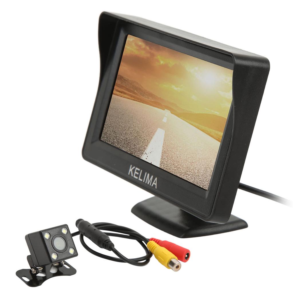4LED Rückfahrkamera 4,3 Zoll Rückspiegelmonitor-Kit 120 Grad Weitwinkel IP68 Wasserdicht Nachtsicht für Auto LKW SUV
