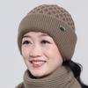 Warm Knitted Wool Hat for Elderly Women - Velvet-Lined Winter Ear Protection