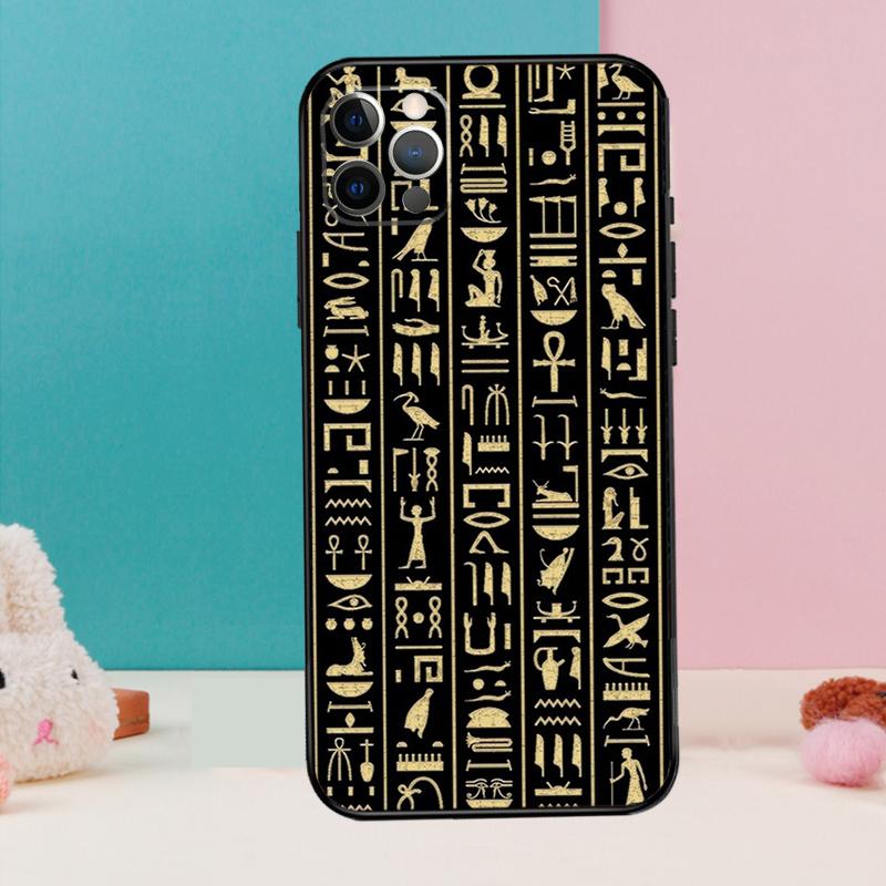 Ancient Egyptian Hieroglyphic Phone Case For iPhone 17 Air 16 15 13 12 11 14 Pro Max 12 13 mini 15 16 Plus 16e Cover Coque