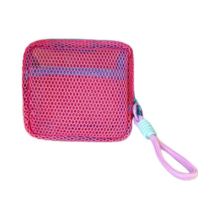 Chime Trip Small Mesh Pouch, Colorful and Vivid, Women's (STNo. 26055) (Pink, F)
