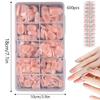 600x/Box French Tip False Nails Press On Nail Almond False Nails Full Cover Stick On Nail  Ballerinas Artificial Nails