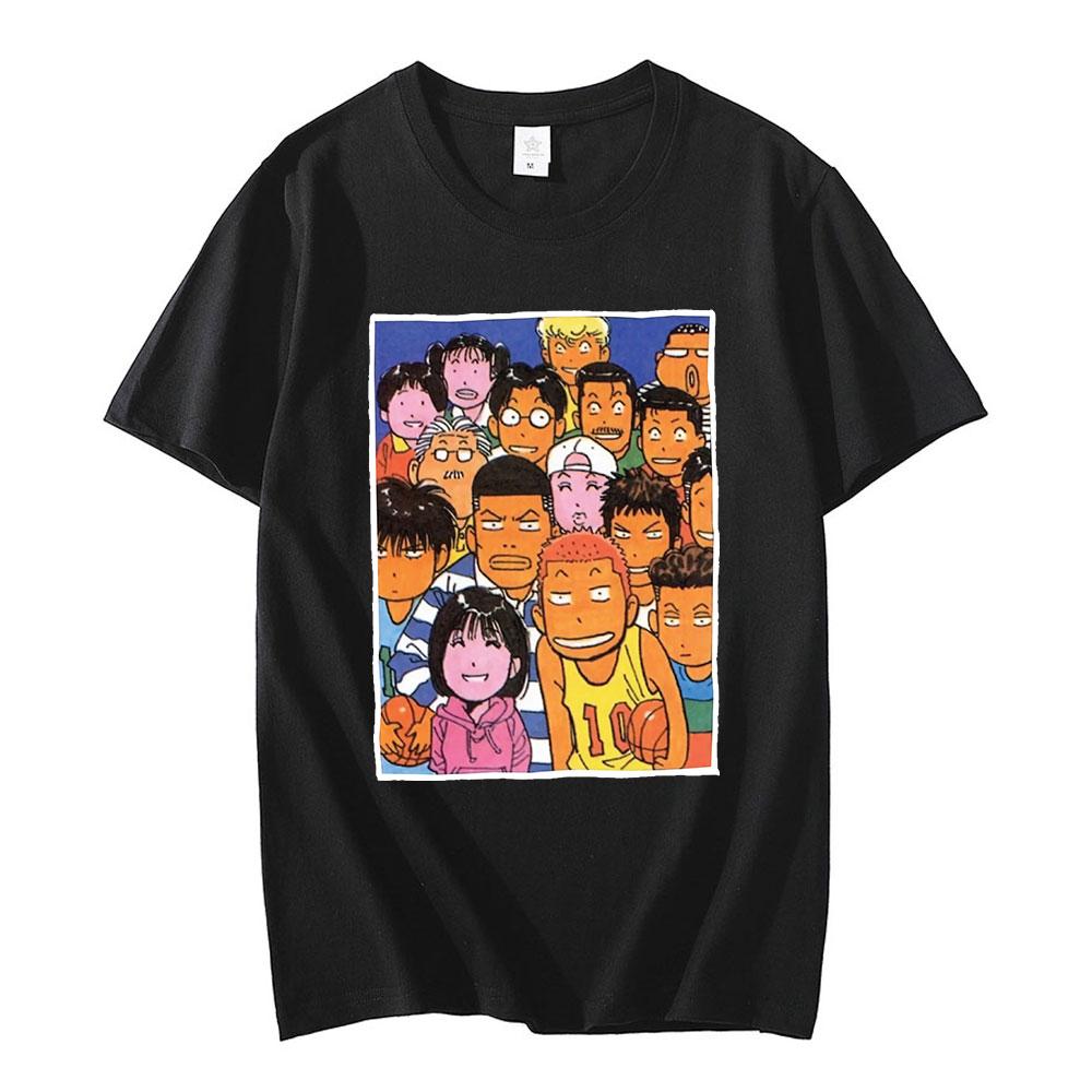 Anime Slam Dunk Unisex T-shirt Funny Manga Sakuragi Hanamichi Akagi Takenori Graphic Print T-shirts Men Women Fashion Cosplay T Shirts