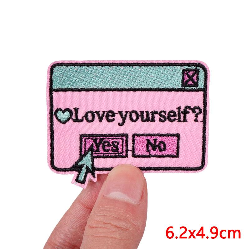 Cartoon /Band Aid Love Embroidery Patch Jeans Sewing Applique Iron On Patches For Clothing Rainbow Letter Patches On Clothes Diy 