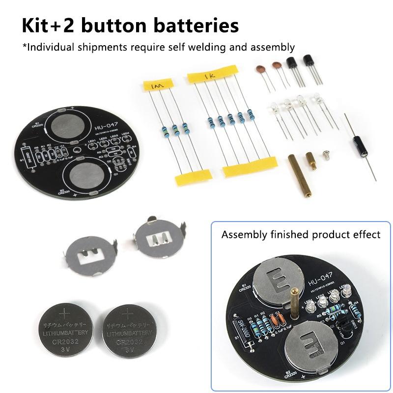Led Rotating Gyroscope Diy Kit Blinking Lights Circuit Board Soldering Practice Electronics Kit For Beginner Soldering Learning
