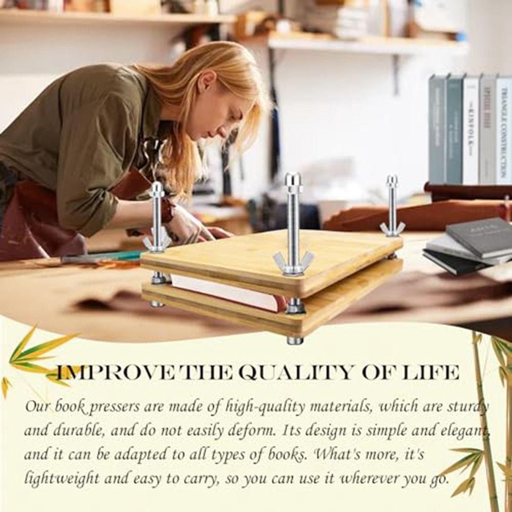 Wooden Bamboo Book Press Portable Book Press Binding Machine Book Binding Kits  Book Binding Tool
