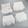 1Meters White Black Pheasant Feathers On Tape Ribbon Turkey Ostrich Fringe Feather Trim Goose Marabou Sewing Clothes DIY Plumes