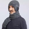 Fleece Scarf and Hat Set Soft Knitted Scarf Balaclava Hat Hooded Thermal Cap  Keep Warm