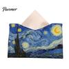 Decorative Paper Dispenser Leather Tissue Box Cover, Foldable Desktop Organizer, Oil Painting Style Napkin Holder Case, Space Saving Organizer Facial