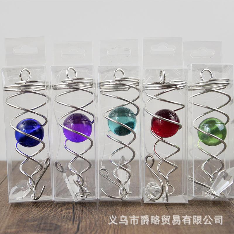 Obrotowy Kryształowy Spiralny Ogon Kula Wisiorek Spinner do Wiatru Ogony Wiszące Dekoracyjne do Spinnerów Kuranty Ogród Zewnętrzny i Podwórko