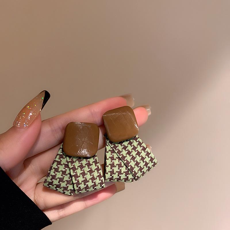 Серьги-гвоздики из искусственной кожи с узором  тысяча птиц  на серебряной основе, модные и элегантные, в стиле ins