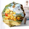 Ombrello da Viaggio a Tema Winnie the Pooh e Amici - 8 Stecche, Apertura e Chiusura Automatiche, Design Pieghevole Portatile, Ombrello Compatto ed Elegante
