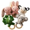 Knitted Cross-Stitch Plush Animal Doll - Cute Rabbit & Bear Companion